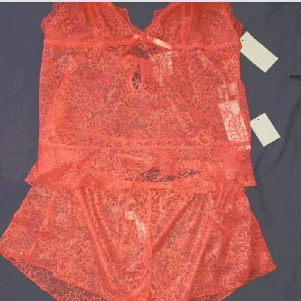 NWT 2pc Coral Lace Lingerie